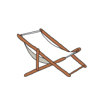 recliner, beach chair doodle icon