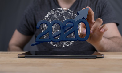 the 2020 business year up goals and  success illustration
