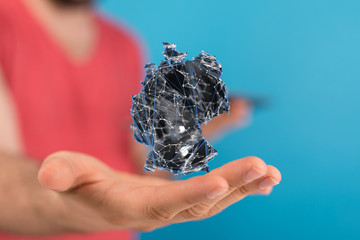 3D map of Germany. Map of Germany land