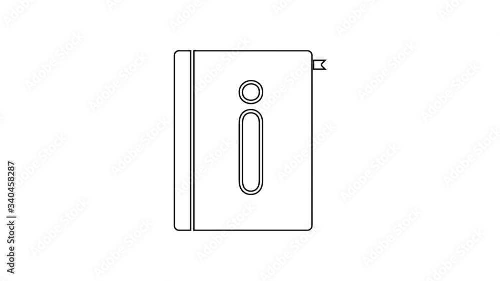 Poster black line user manual icon isolated on white background. user guide book. instruction sign. read be