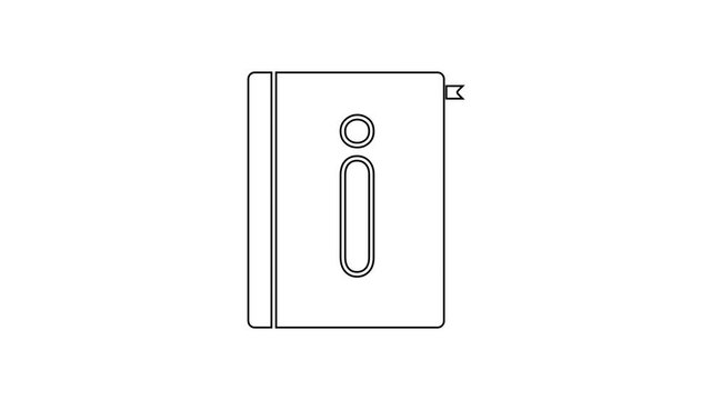 Black line User manual icon isolated on white background. User guide book. Instruction sign. Read before use. 4K Video motion graphic animation