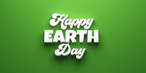 Happy Earth Day Banner. 3D Render illustration