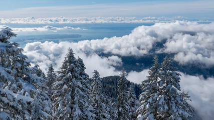 snow covered mountains from the peak