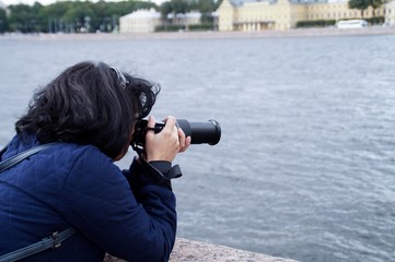 young photographer taking a photo