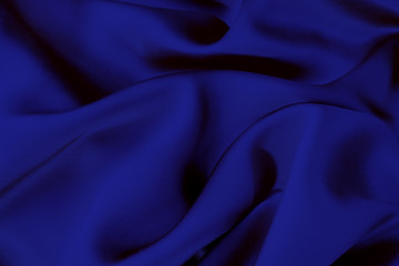 絹の布地　青色