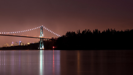 bridge over the river at night