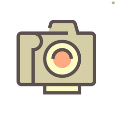Camera and lens  vector icon design, 48x48 pixel perfect and editable stroke.