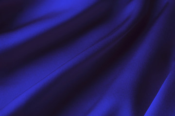 絹の布地　青色