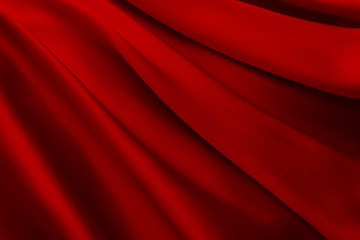 絹の布地　赤色