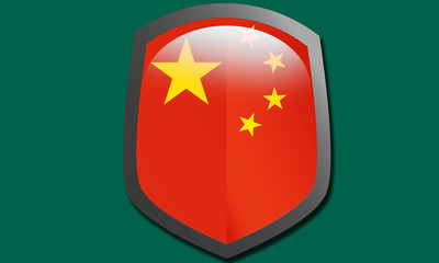 Chinese country flag shield icon