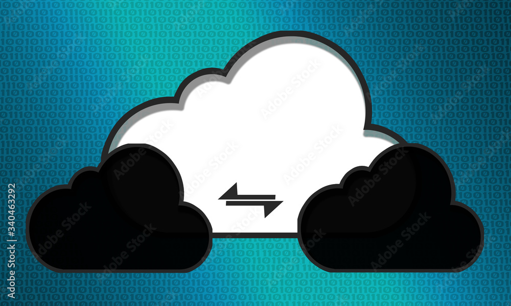 Aufkleber cloud computing and networking concept design