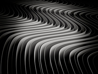 Waves abstract pattern futuristic background. 3d render illustration