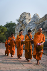 Fototapeta premium Monk alms are the activities of monks that have to do in Buddhism.