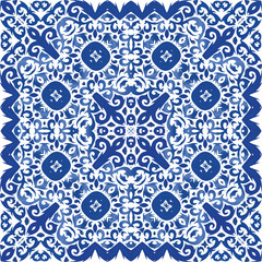 Ethnic ceramic tile in portuguese azulejo.