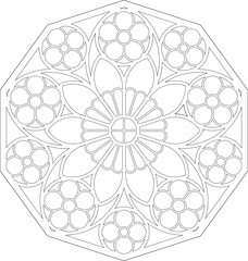 Rose Window, Fig. 11, decagon 1, round 1, framework