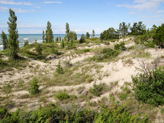 Sandy hills along Lake Huron, Ontario, Canada