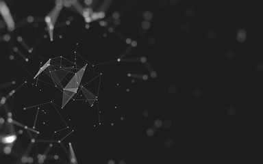 Abstract background. Molecules technology with polygonal shapes, connecting dots and lines....