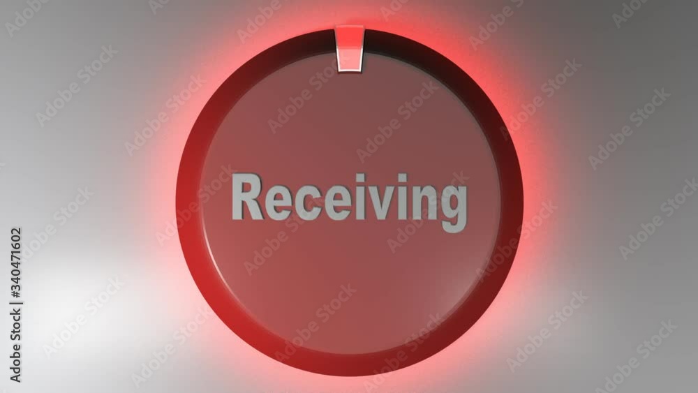 Poster a red circle sign with the write receiving and a rotating cursor - 3d rendering video clip
