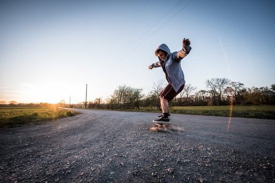 Skater bei Sonnenuntergang