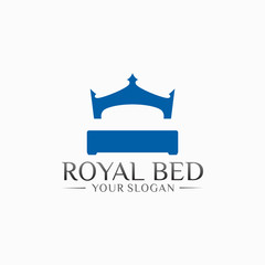 Royal Bed Logo Design Vector Template