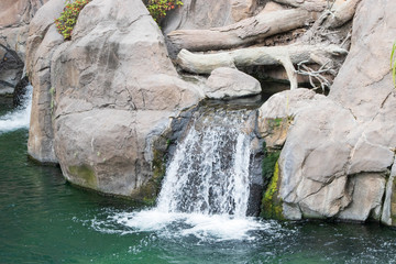 waterfall  in the forest camp