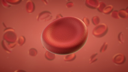 Red blood cell 3D render illustration
