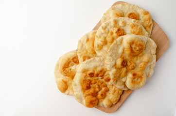 Navajo fried bread isolated on white background
