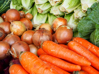 Farm Produce Displayed-Carrots and Vegetables