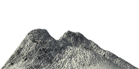 Snowy mountains Isolate on white background 3d illustration