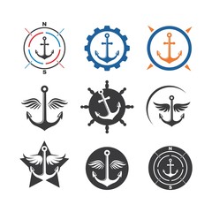 Anchor   icon Logo  vector  illustration