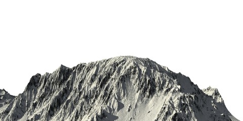 Fototapeta na wymiar Snowy mountains Isolate on white background 3d illustration