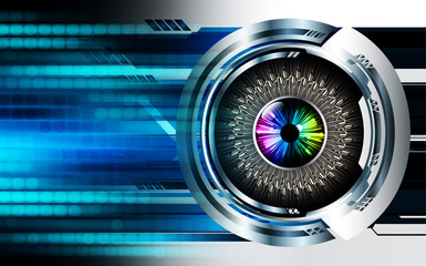 Blue eye cyber circuit future technology concept background