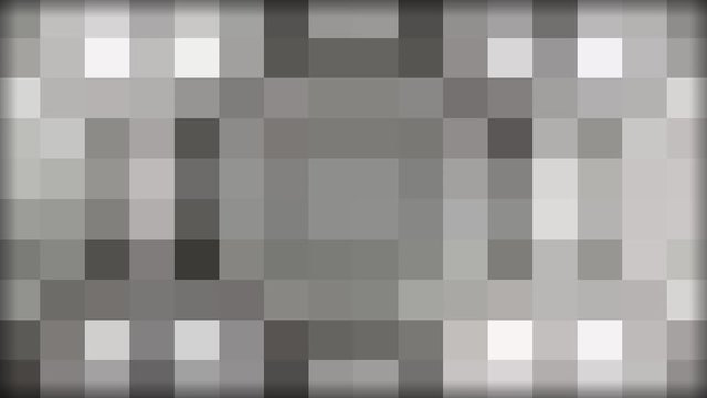 Black and white hypnotic mosaic animated pixelated gradient background in motion moving slowly