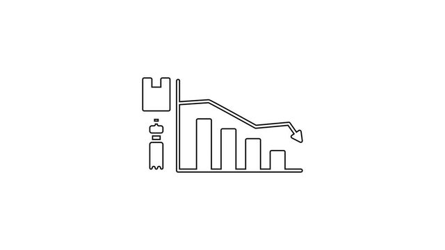Black line Ecology infographic icon isolated on white background. 4K Video motion graphic animation