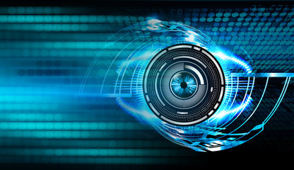 Blue eye cyber circuit future technology concept background