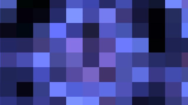 Dark purple , black, blue hypnotic mosaic animated pixelated gradient background in motion moving slowly