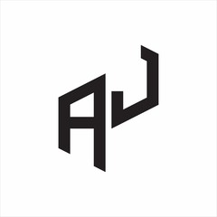 AJ Initial Letters logo monogram with up to down style