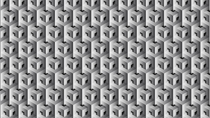 3D Geometric Seamless pattern. Vector gradiant shadow