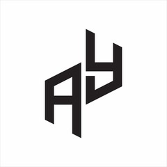 AY Initial Letters logo monogram with up to down style
