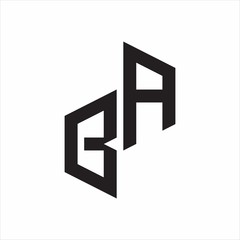 Obraz premium BA Initial Letters logo monogram with up to down style