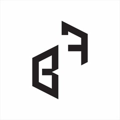 BF Initial Letters logo monogram with up to down style