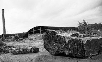 old stone in shed
