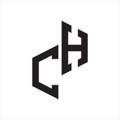 CH Initial Letters logo monogram with up to down style