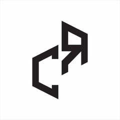CR Initial Letters logo monogram with up to down style