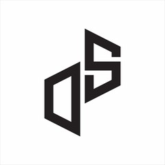 DS Initial Letters logo monogram with up to down style