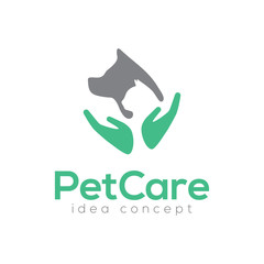 Creative Pet Care Concept Logo Design Template