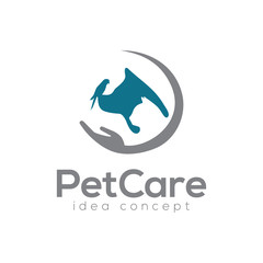 Creative Pet Care Concept Logo Design Template