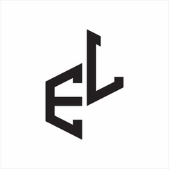 EL Initial Letters logo monogram with up to down style