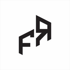 FR Initial Letters logo monogram with up to down style