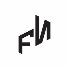 FN Initial Letters logo monogram with up to down style